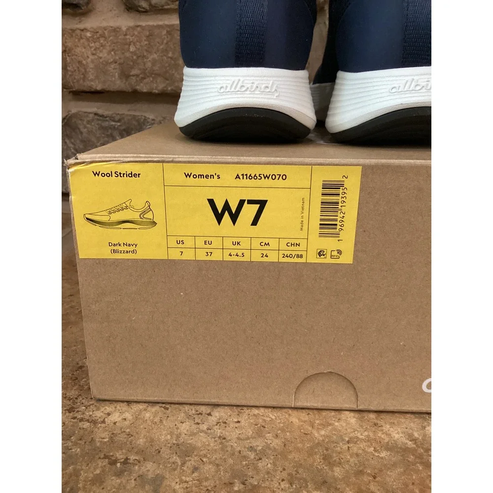 Allbirds Wool Strider Womens 7 Dark Navy Blizzard Sneakers A11665W070 New